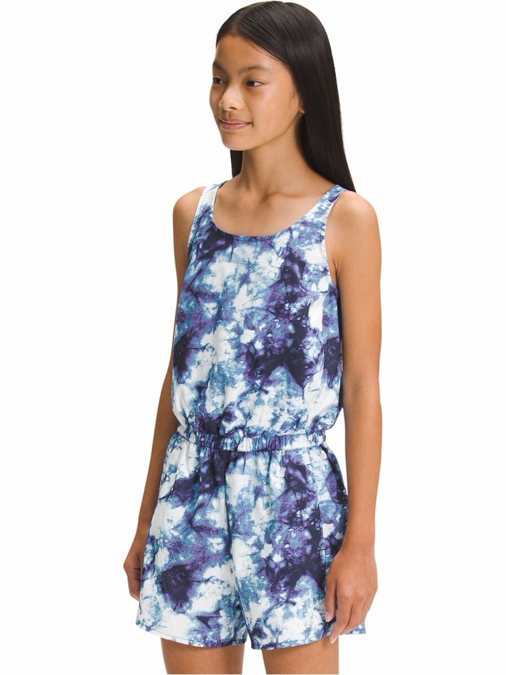 The North Face Girls Blue White Tie-Dye One-Piece Romper